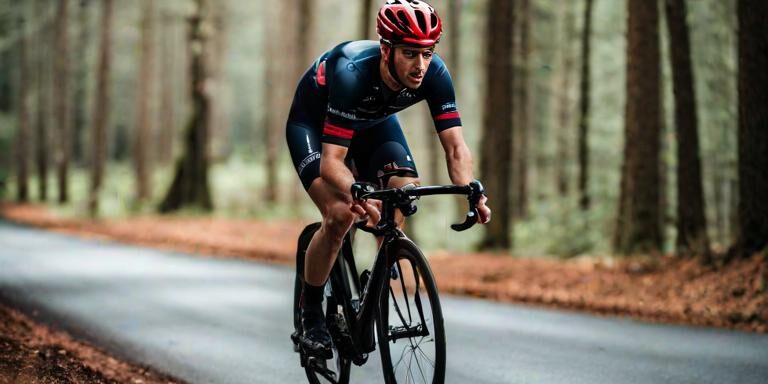 cyclist in the woods